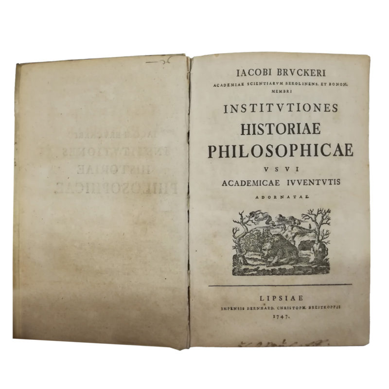 Institutiones Historiae Philosophicae By Johann Jakob Brucker - Maks Viktor